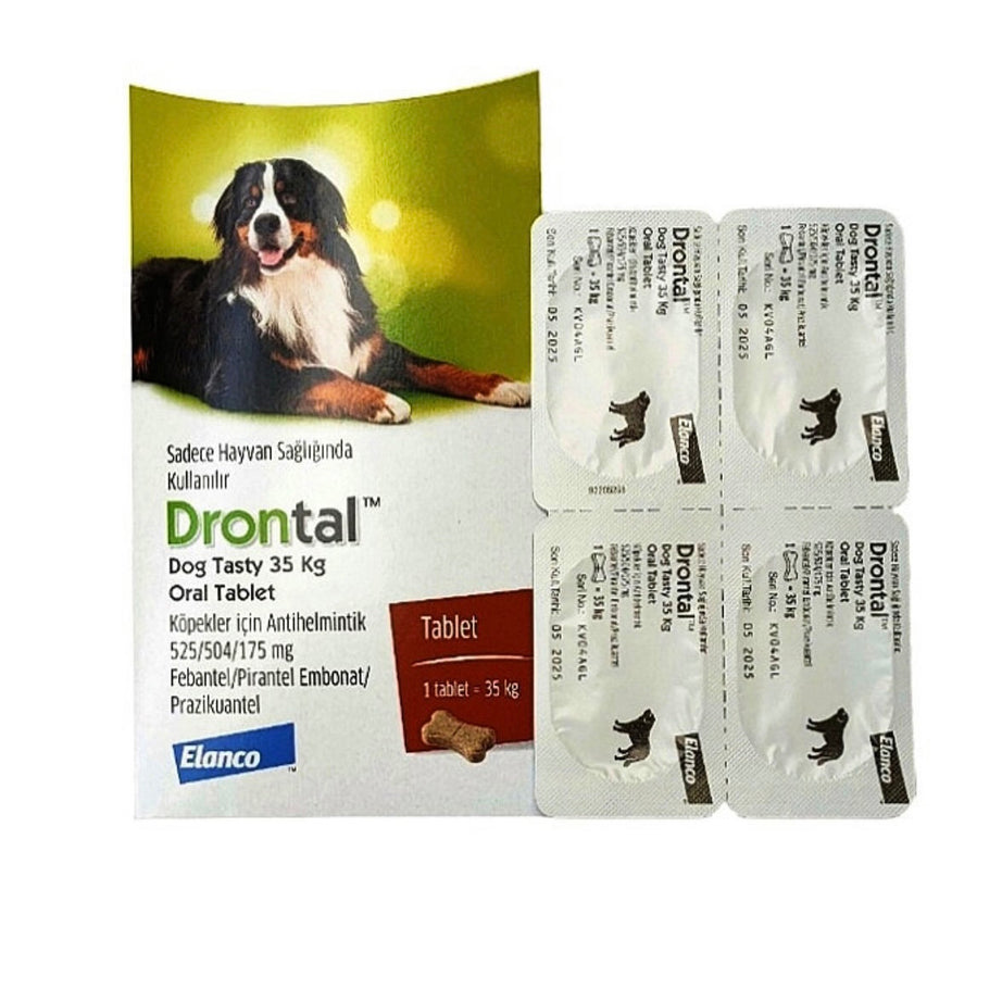 Drontal Elanco - 35 kg köpekler için İç Parazit Tableti - 4 tablet