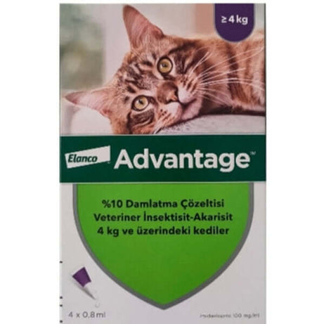Advantage (Elanco) Ense Damlası / 4-8 Kg Kediler için Dış parazit / 4 Pipet