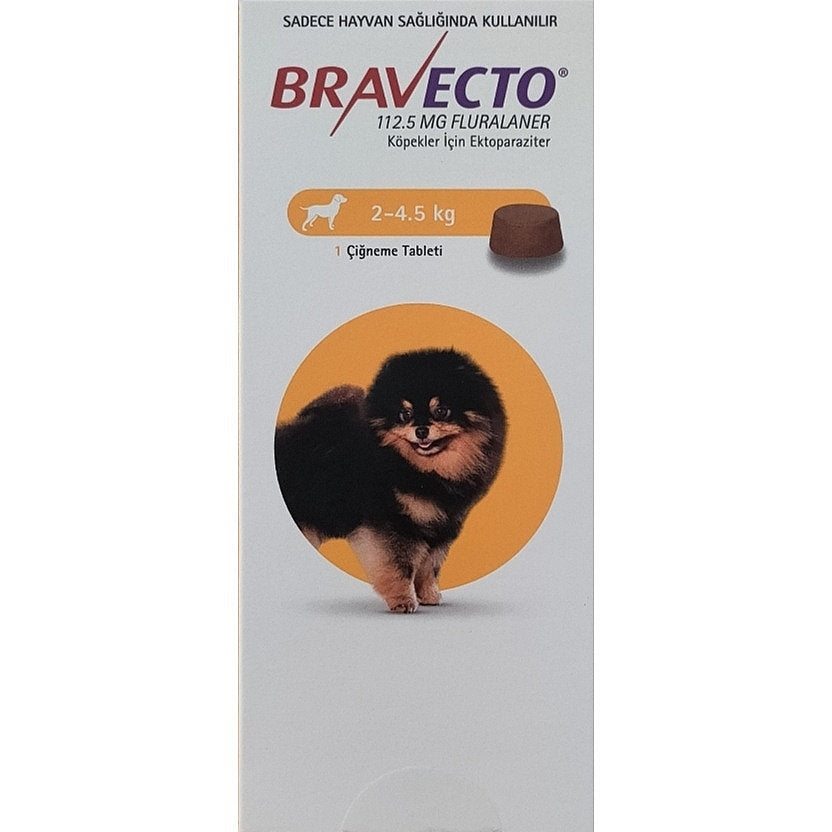 Bravecto 2-4.5 kg Köpekler için Dış Parazit Tablet | 3 Ay Etkili